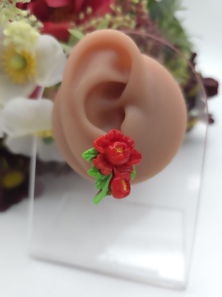 Blume XXL Pfingstrosen Ohrstecker